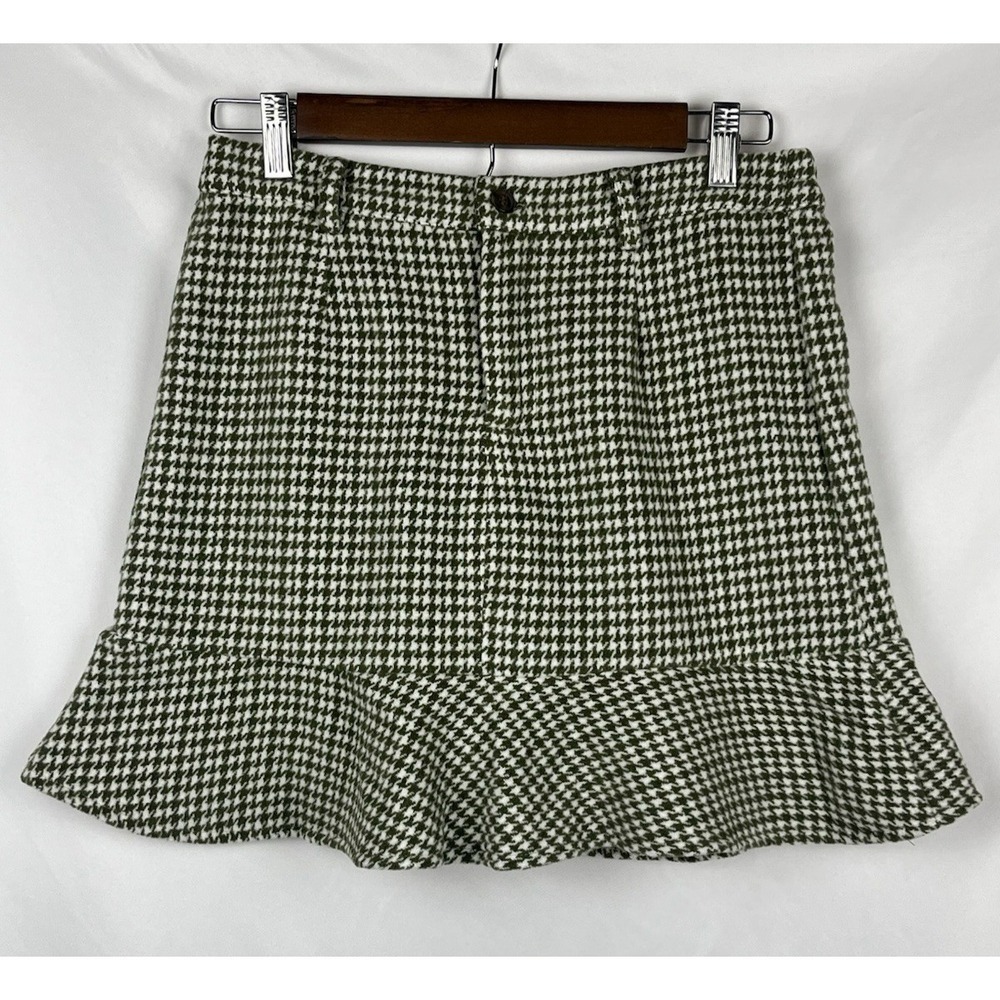 NWT Hayden Girls Olive Green Houndstooth Checkered Ruffle Mini Skort‎ XL 13/14